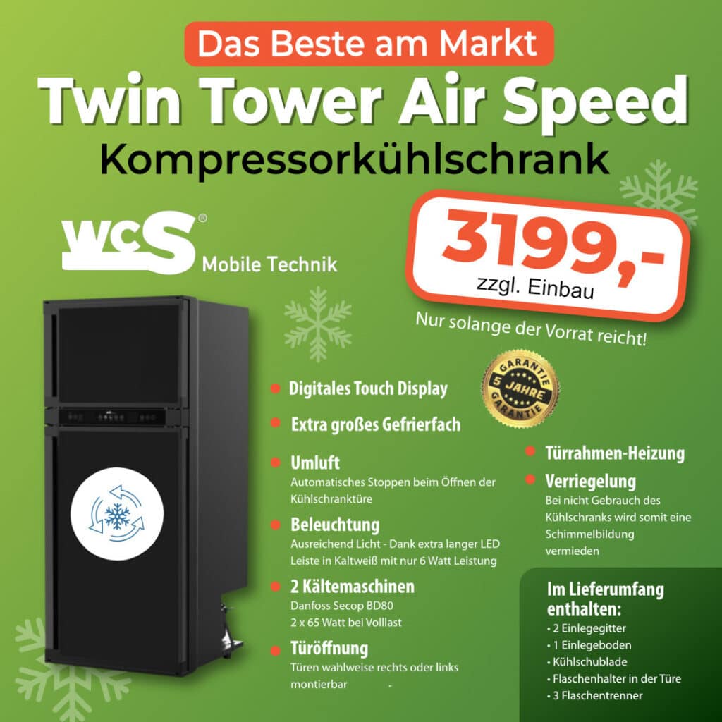 twin tower air speed kopressorkuehlschrank